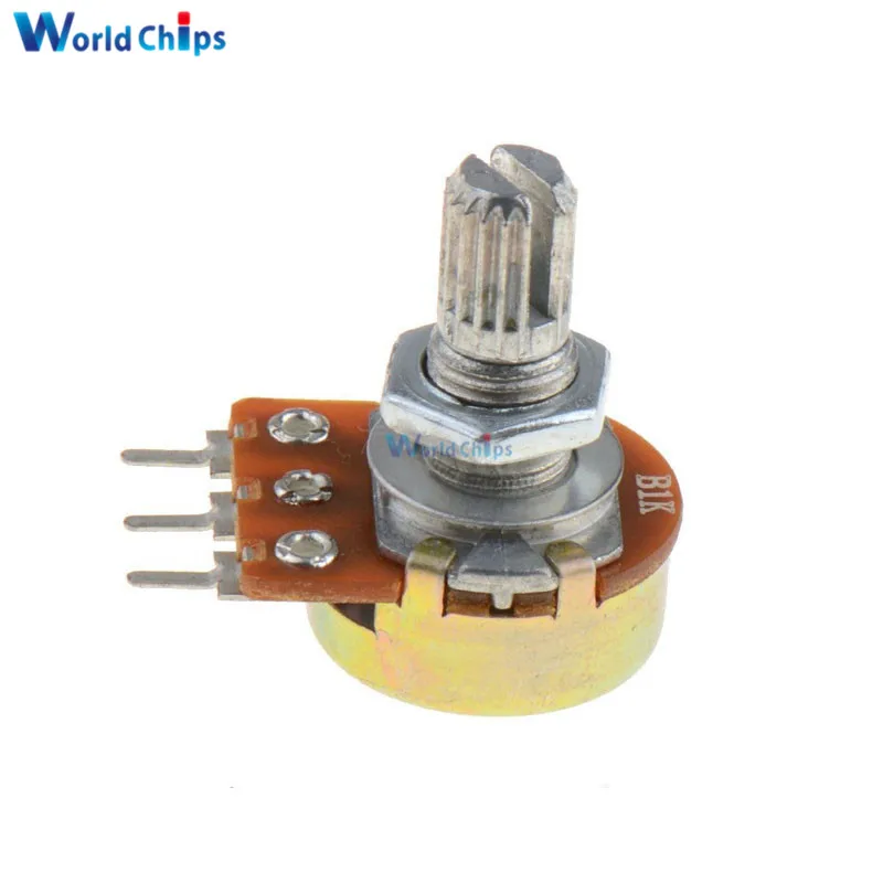 10 шт. высококачественный 3 контактный линейный потенциометр WH148 B1K Ом вал 15 мм с