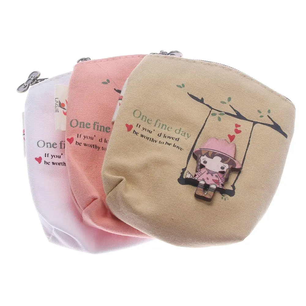 Милый матерчатый кошелек, милый держатель для девочек, маленький кошелек на молнии, кошелек на молнии, чехол для ключей, зажим для денег