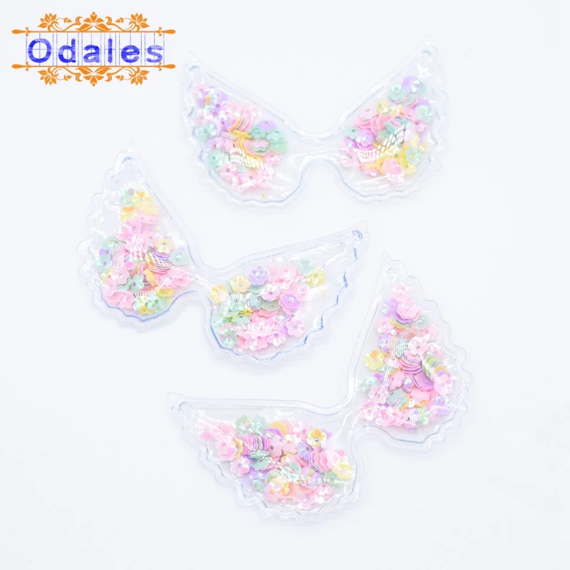 Flower 5 шт., крылья ангела, блестящий цветок, бриллианты, кролик, блестки, внутри, яркое крыло, нашивки, Аппликации, сделай сам, заколки для волос, аксессуары - Цвет: Flower