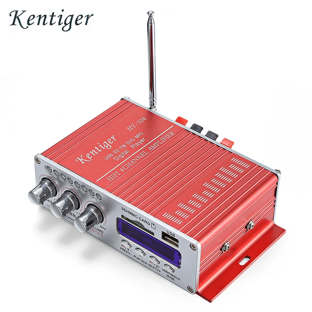 Kentiger HY - 504 HiFi 4-channel Stereo Audio Remote Control Amplifier Tow Main Channel Output With Controll FM Radio | Автомобили и