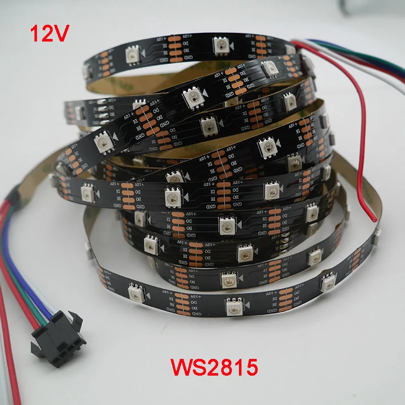 1 м/3 м/5 м WS2815 Пиксельная Светодиодная лента адресная умная двухсигнальная 30/60/144