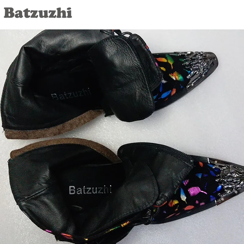 Ботинки Batzuzhi мужские до середины икры модные мотоциклетные сапоги в западном