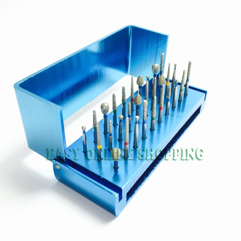 30 стоматологических алмазных Бур для дрели + 1 синий дезинфекционный блок