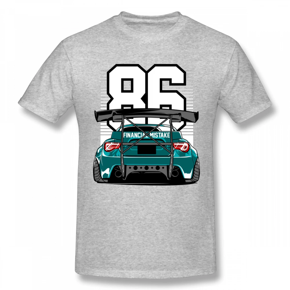 Awsome Toyota GT86 Rocket Bunny Футболка мужская популярная уличная футболка GTR Skyline Car S-6XL - Цвет: Серый