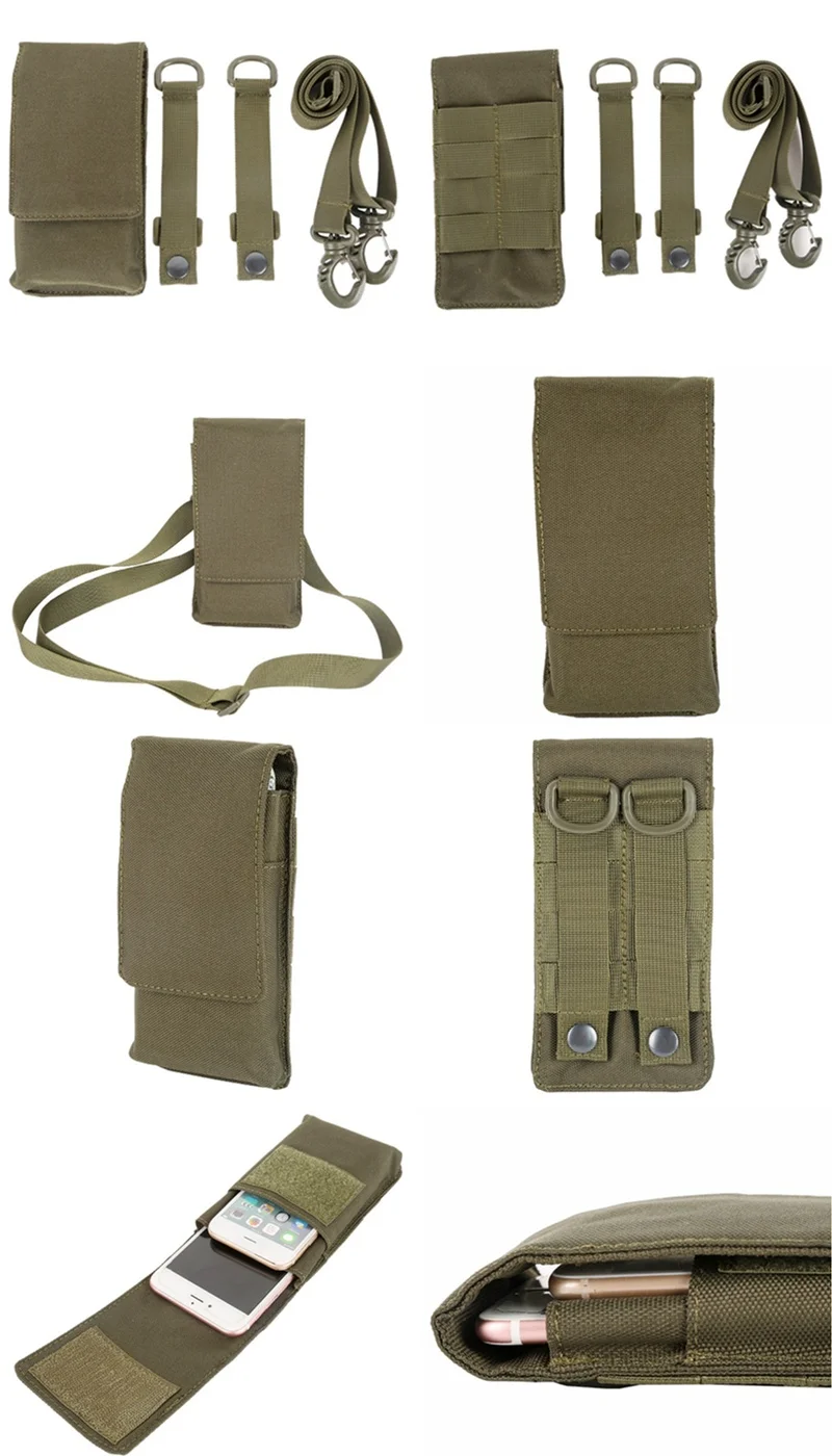 CQC Открытый Тактические двойные карманы Molle Чехол для телефона ремень сотовый телефон кобура держатель для мобильного телефона чехол охотничий поясная сумка