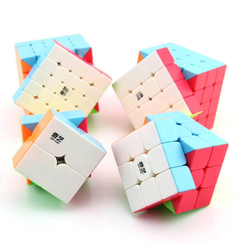 4 шт./компл. Qidi S 2x2 QiYi воин W 3x3 Stickerless Скорость куб QiYuan S 4x4 красочные QiZheng S 5x5 красных цветов, Магический кубик, рождественский подарок