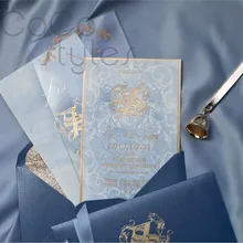 Cocostyles bespoke элегантный калька акриловый пригласительный билет с Золотая фольга печать для сада свадьбы