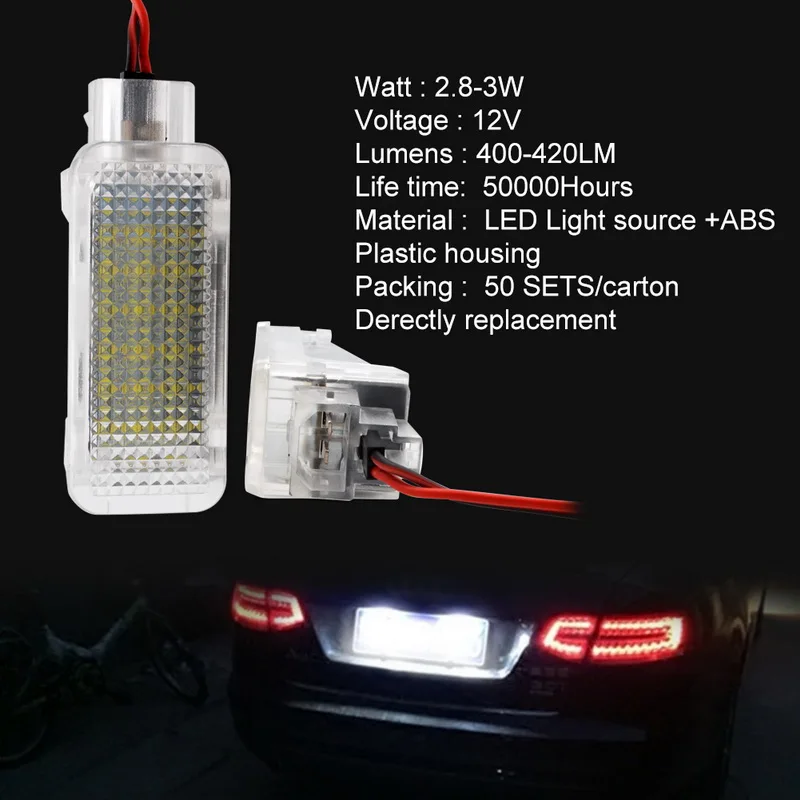 Safego 2 шт. 3 Вт Светодиодная подсветка для номерного знака 18 SMD 2835 Автомобильная