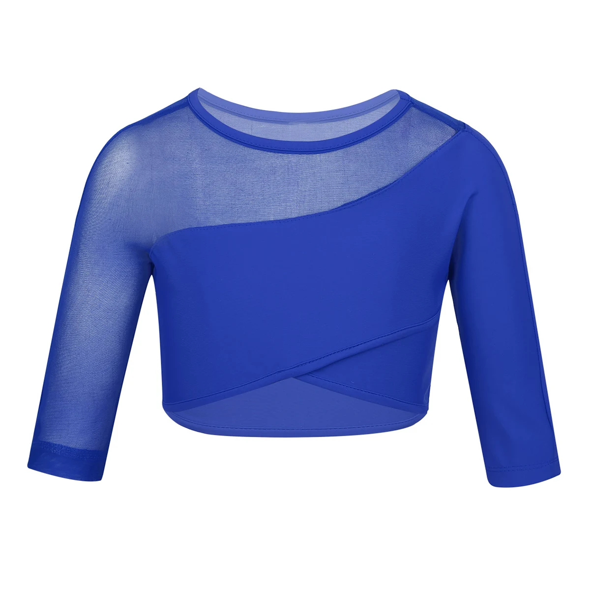 Blue Iefiel для детей для балета и танцев для маленьких девочек, топы и Одежда для танцев эластичные Асимметричный топ для балерины, для выступлений на сцене тренировки безрукавки для женщин - Цвет: Blue