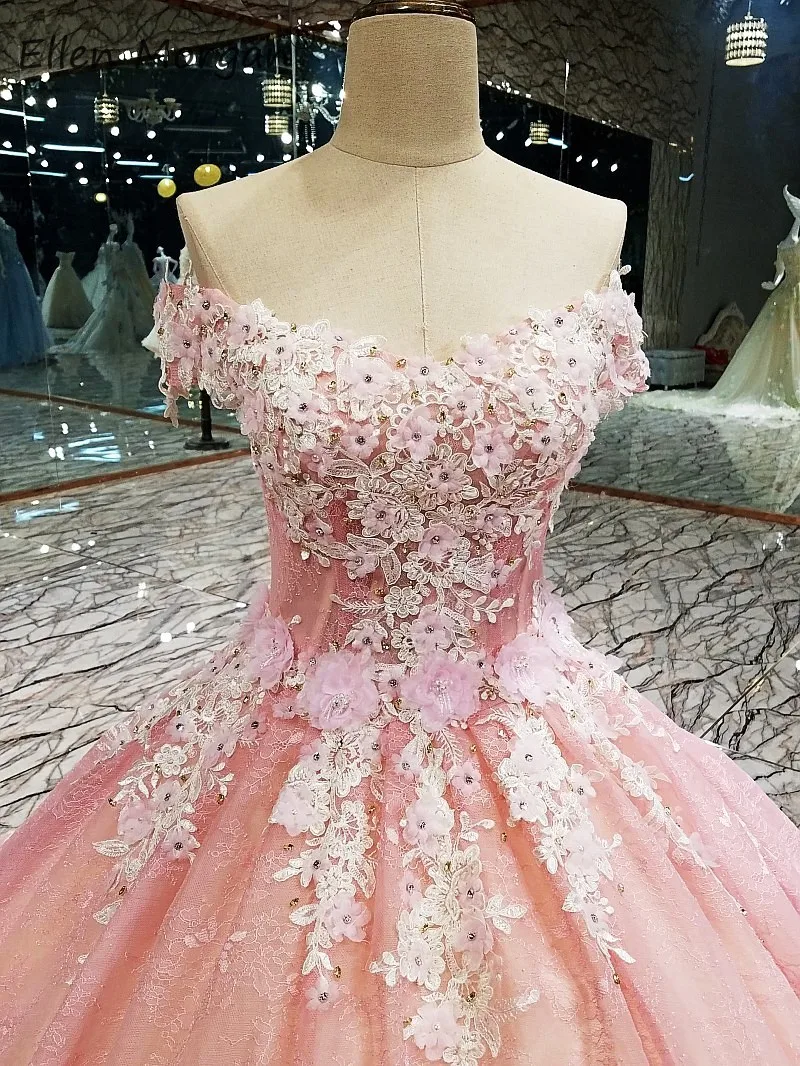 Vestidos De Novia розовые кружевные Сад Свадебные платья бальное платье сексуальное с