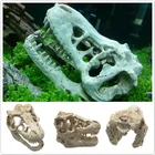 Искусственный аквариум из полимера, череп динозавра, украшение для аквариума, украшение для головы динозавра, домик-пещера для репита рыбы, черепахи