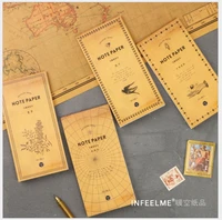 vintage creeping weed compass map swallow gesture planet memo pad sticky notes mini planner message scratch notebook escolar