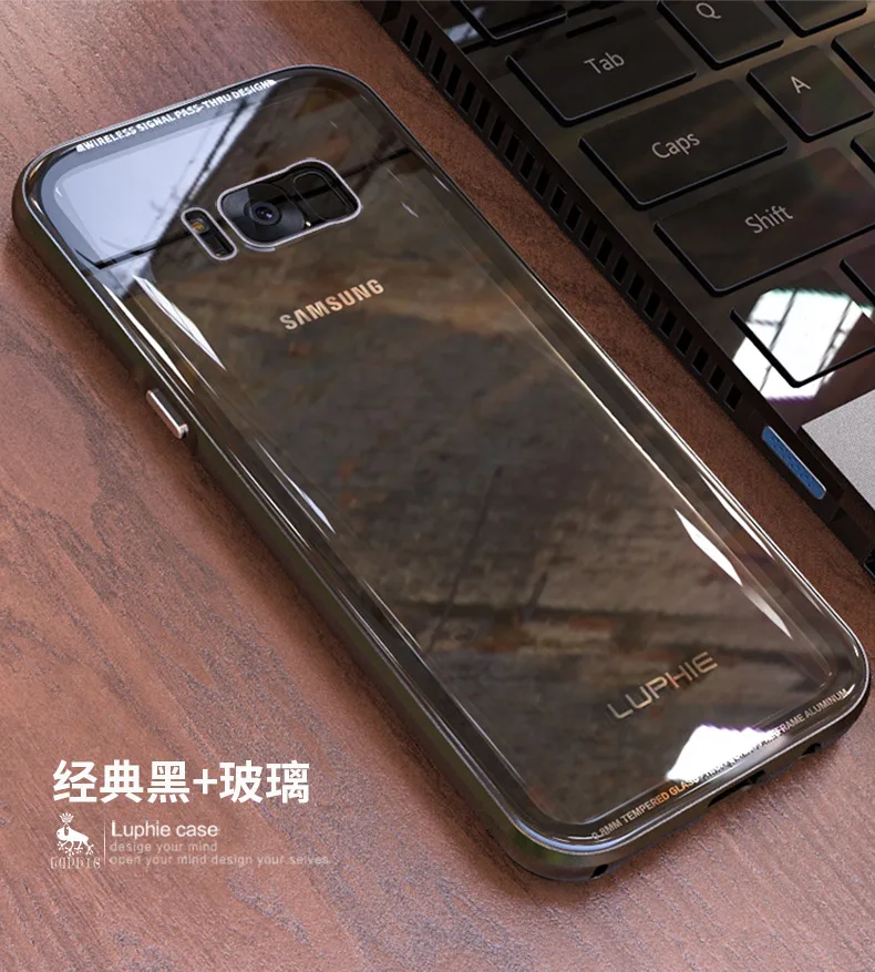 LUPHIE для Samsung Galaxy S8/S8 плюс чехол Роскошный Алюминий металлический чехол-Броня с уровнем твердости 9 H Стекло чехол для Galaxy S8 Plus ударостойкий чехол