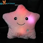 Разноцветные игрушки в форме звезд BOOKFONG, светящаяся светодиодсветодиодный светящаяся светильник шка, мягкий расслабляющий подарок, подушка для тела с улыбкой, подарок на день Святого Валентина