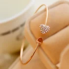 Женский браслет с двойным сердцем, регулируемый браслет на запястье с кристаллами, ювелирное изделие для подарка девушке