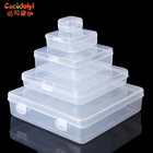 Квадратные прозрачные пластиковые коробки для хранения ювелирных изделий, бусины, ремесла, чехол, контейнеры, Nov