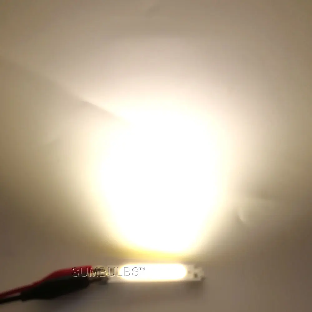 SUMBULBS 60*15 мм COB светодиодный светильник 12 В 2 Вт светодиодный диодный светильник ing Chip красный синий розовый зеленый желтый белый цвет для DIY автомобиля лампы - Испускаемый цвет: Warm White