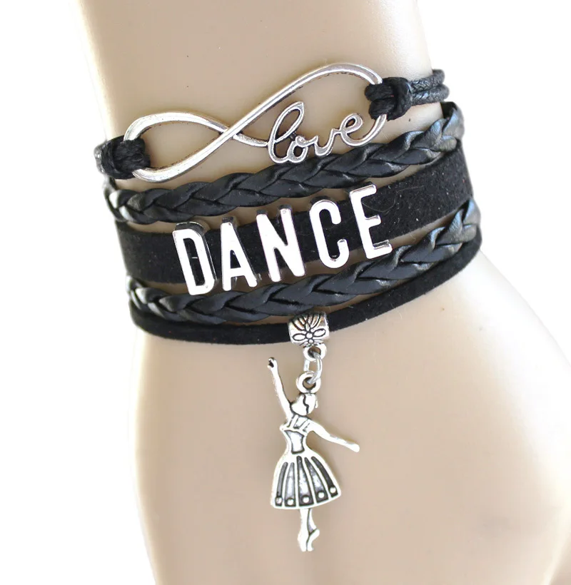 10 шт. браслет с надписью Love Dance to Infinity and Beyond танцевальный ярко-розовый черный