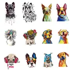 Нашивки с французскими бульдогами на одежду, а-уровень, моющаяся, собака акварелью, аппликация, глажка на теплопередаче, для одежды, оптовая продажа Z-14