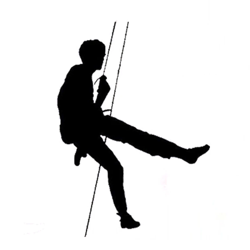 

9,8 см * 13,7 см модная интересная Спортивная Виниловая наклейка для альпинизма Автомобильная Наклейка Черная/Серебряная Фотография