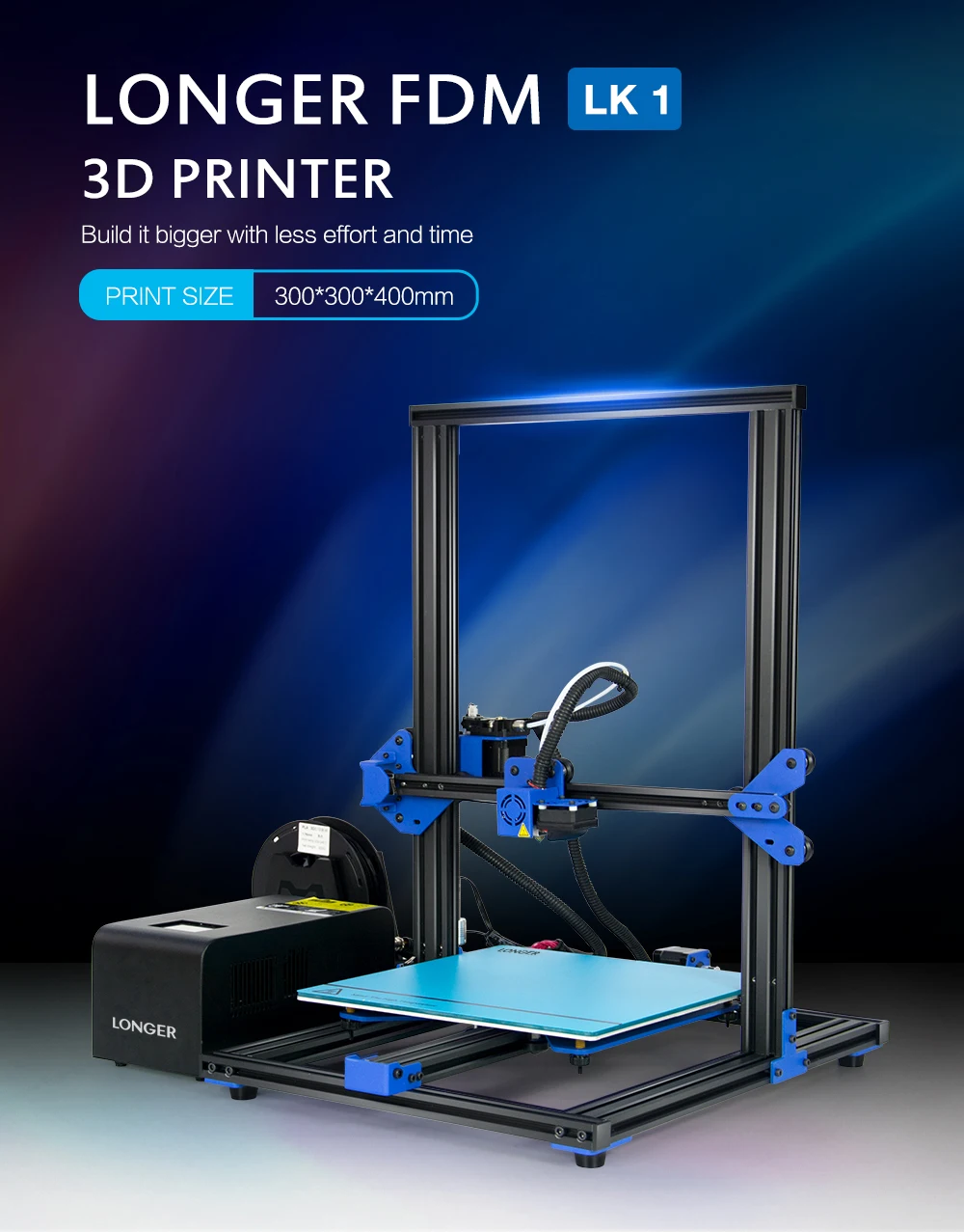 Длиннее LK1 большой размер полная алюминиевая рама 3d принтер Impresora Drucker экструдер собранный