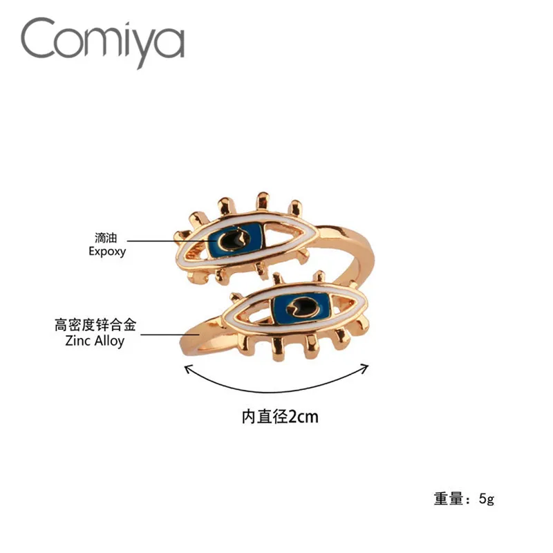 Женское кольцо на палец Comiya Bague Argent золотого цвета с большими глазами|Кольца| |