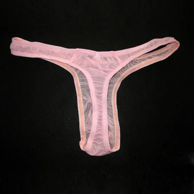 Мужские трусы джоки из лайкры розовые прозрачные стринги дышащее Удобное Мягкое