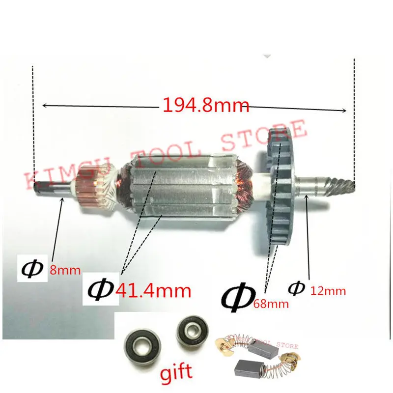 AC220-240V Armature  Rotor Motor Engine for Replace  6 Teeth  MAKITA 516308-7 9237CB 9227CB 9227C 9227CY Armature