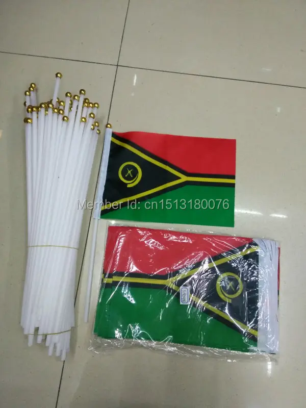 

world flag with 14cm*21cm Flag of Vanuatu hand waving the flag pole