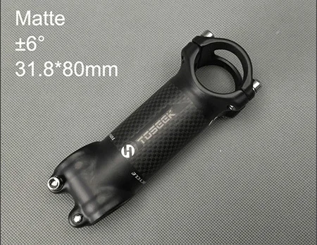 6 Degree 80mm matte TOSEEK Углеродный+ сплав, 6 градусов, велосипедная стойка для велосипеда, MTB, велосипедные детали, 31,8*70 мм/80 мм/90 мм/100 мм/110 мм/120 мм - Цвет: 6 Degree 80mm matte