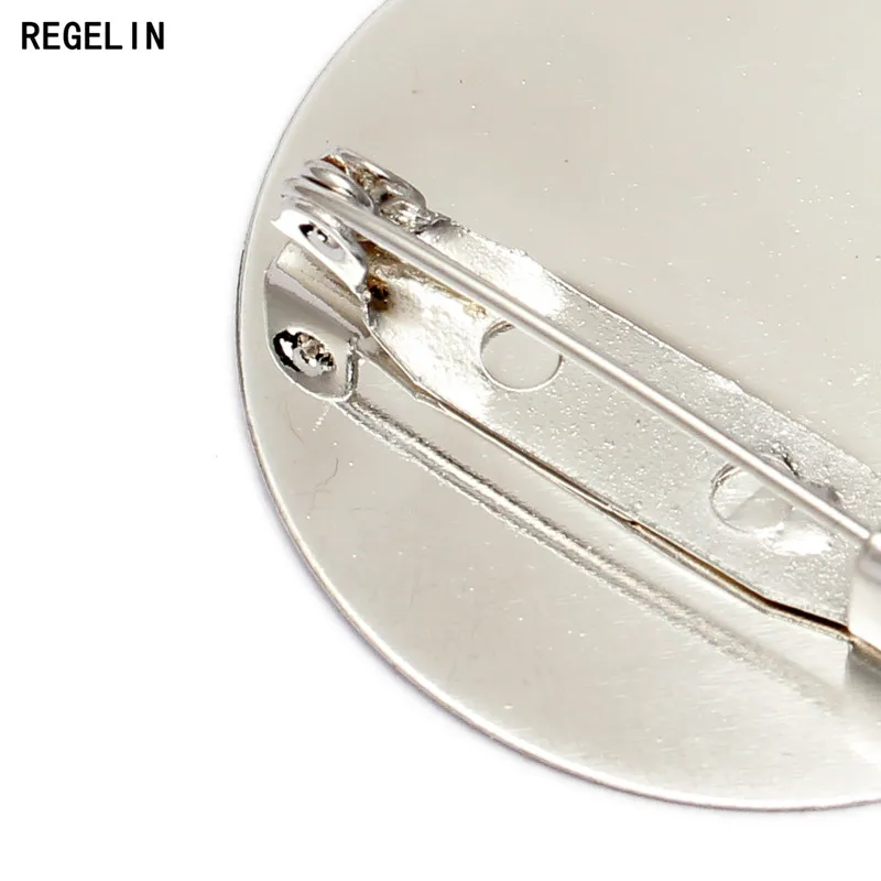 REGELIN 10 шт. круглые настройки пустого лотка 20 мм/25 мм/30 мм серебристая плоская брошь
