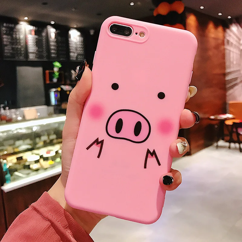Модный чехол для iPhone X 8 7 6 6s Plus Мультяшные розовые милые свинки ультратонкий