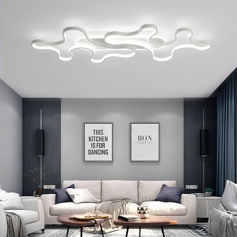 Candelabro de techo led moderno para sala de estar dormitorio comedor de aluminio led Lustre DIY accesorios de lámpara de araña