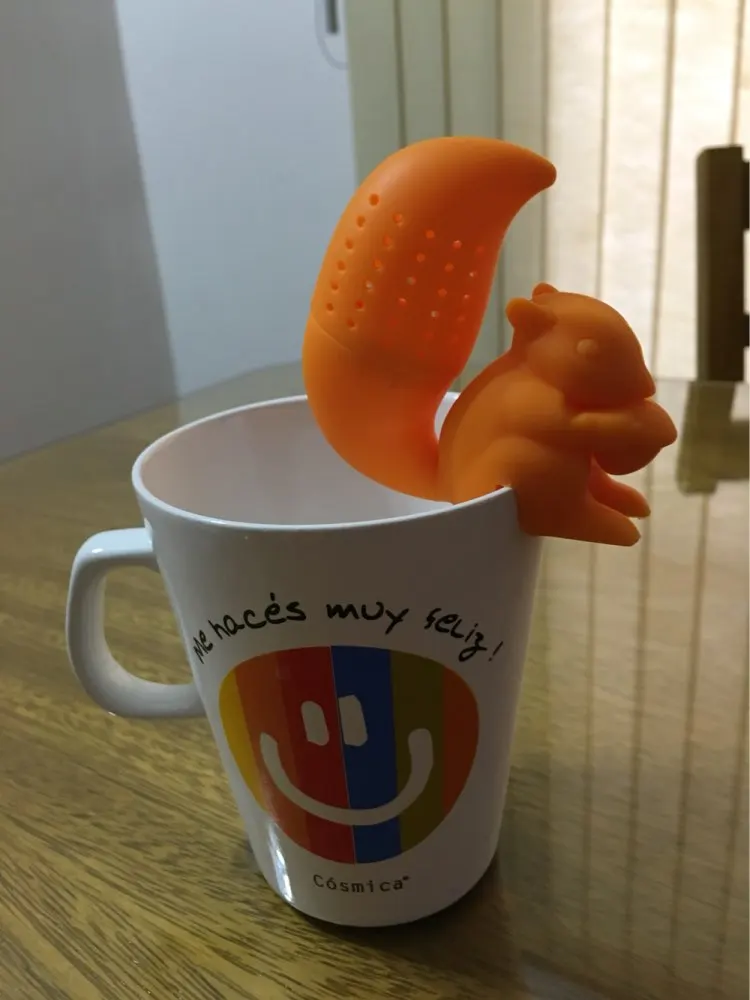 High Quality Cute Squirrel Tea Strainer Silicone loose-leaf Infuser Filter Diffuser Fun Accessories |