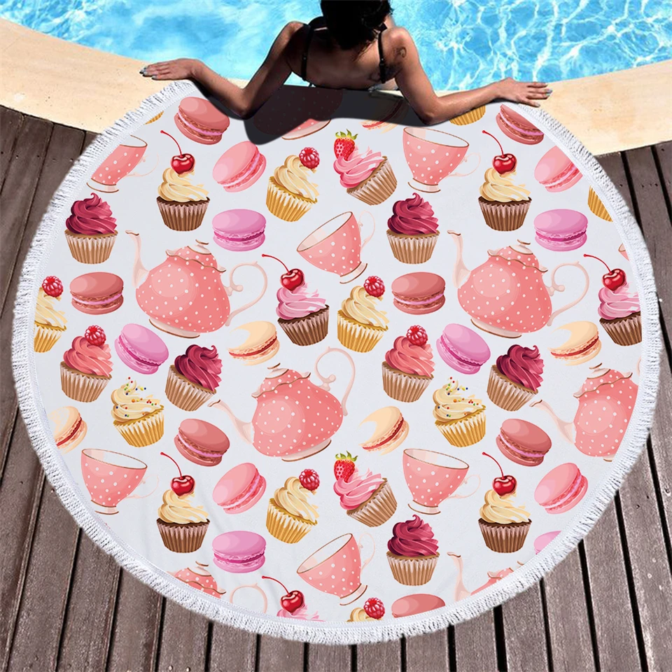 Macaron, арбуз, круглое пляжное полотенце, микрофибра, пляжное полотенце, s, для полотенца для взрослых, ванная комната, кисточка, Тропическое полотенце для путешествий, микрофибра