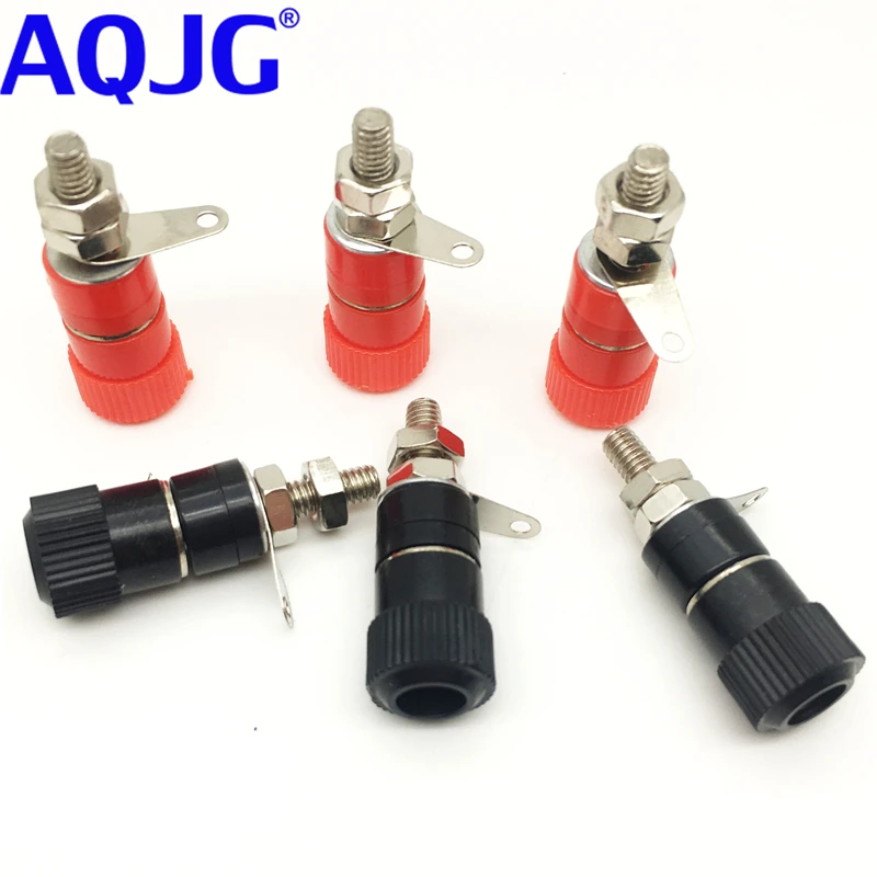 

10PCS/LOT Terminal Blocks JS-910B 4mm Amplifier Terminal Connector Binding Post Banana Plug Jack Mount Black 5 Red 5 AQJG