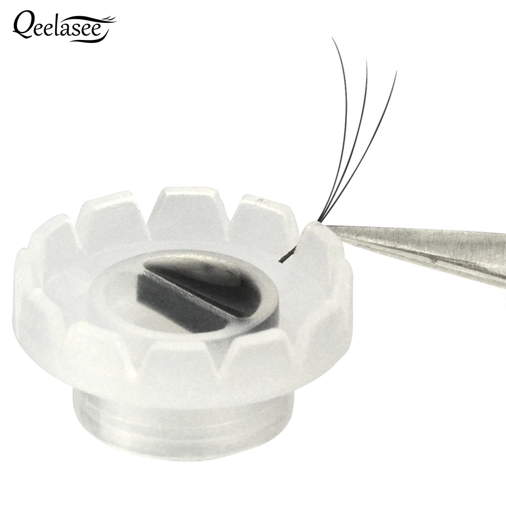 Qeelasee 100pcs New Eyelash Glue Holder Quick Blossom Cup Ring for Extension Sun Flower Makeup Tools |