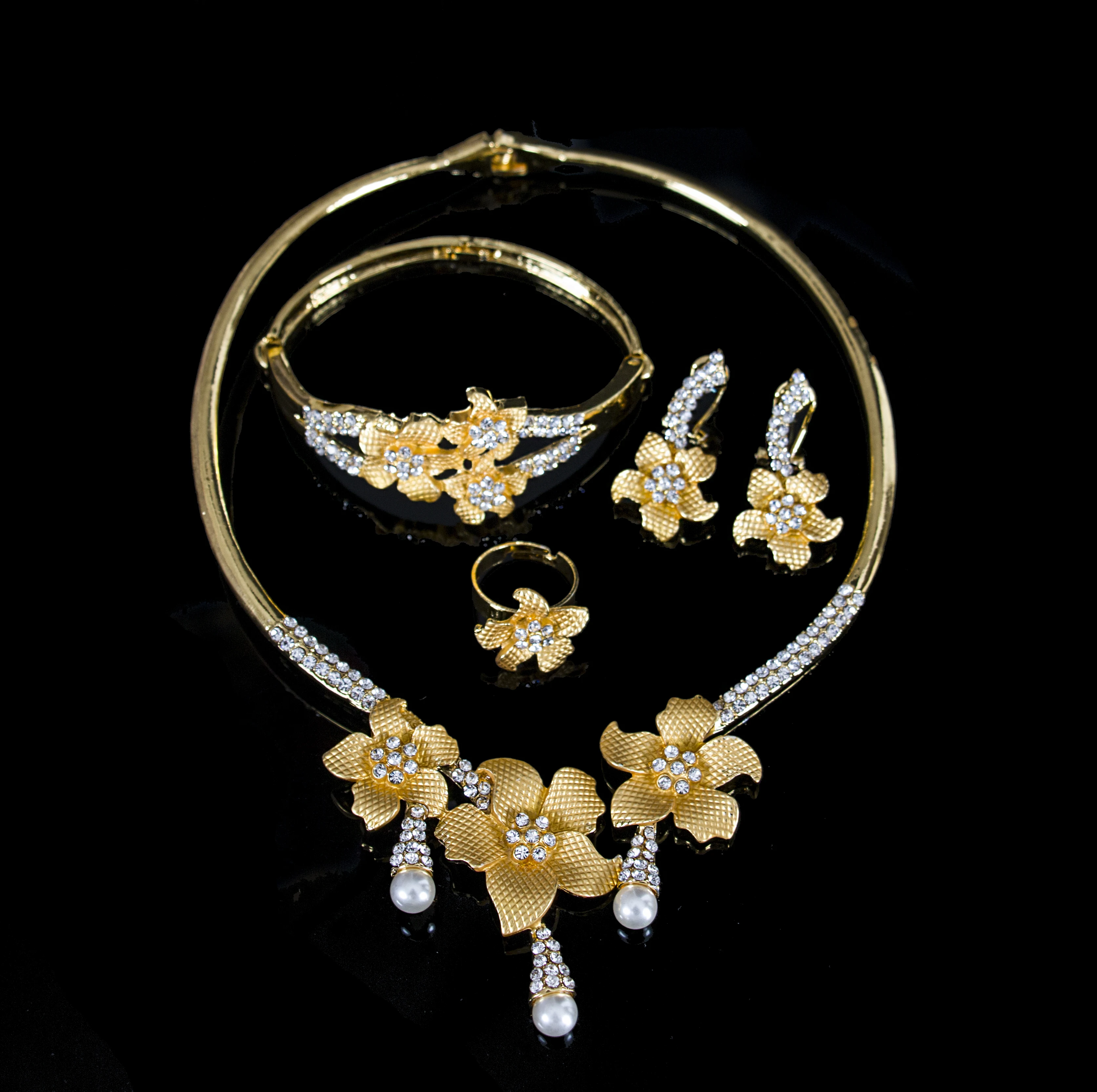 Parure Bijoux Femme нигерийские Свадебные украшения красивые цветы серьги с жемчугом
