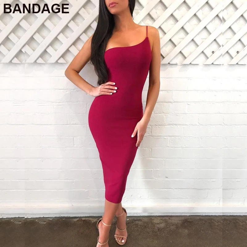 Женское Бандажное платье на одно плечо Leger Babe бордовое Клубное лето 2019|Женские