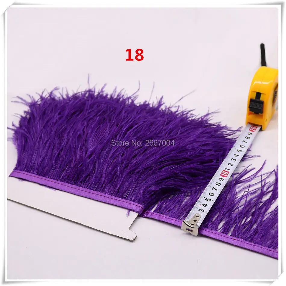 Бесплатная доставка! Натуральные перья страуса Фиолетовая лента 10 метров 4-6