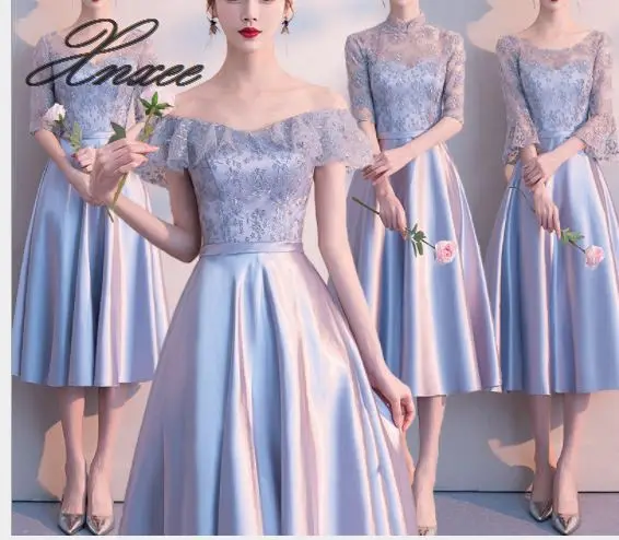 

Dress female 2020 new gray girlfriends short sleeve slim dress
