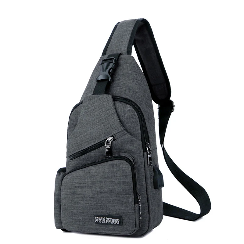 Dark Gray Chest Bag CCRXRQ, Новое поступление, Мужская нагрудная сумка, модная, унисекс, Оксфорд, на одно плечо, на спине, сумка, USB, через плечо, сумки для путешествий, нагрудная сумка для женщин - Цвет: Dark Gray Chest Bag