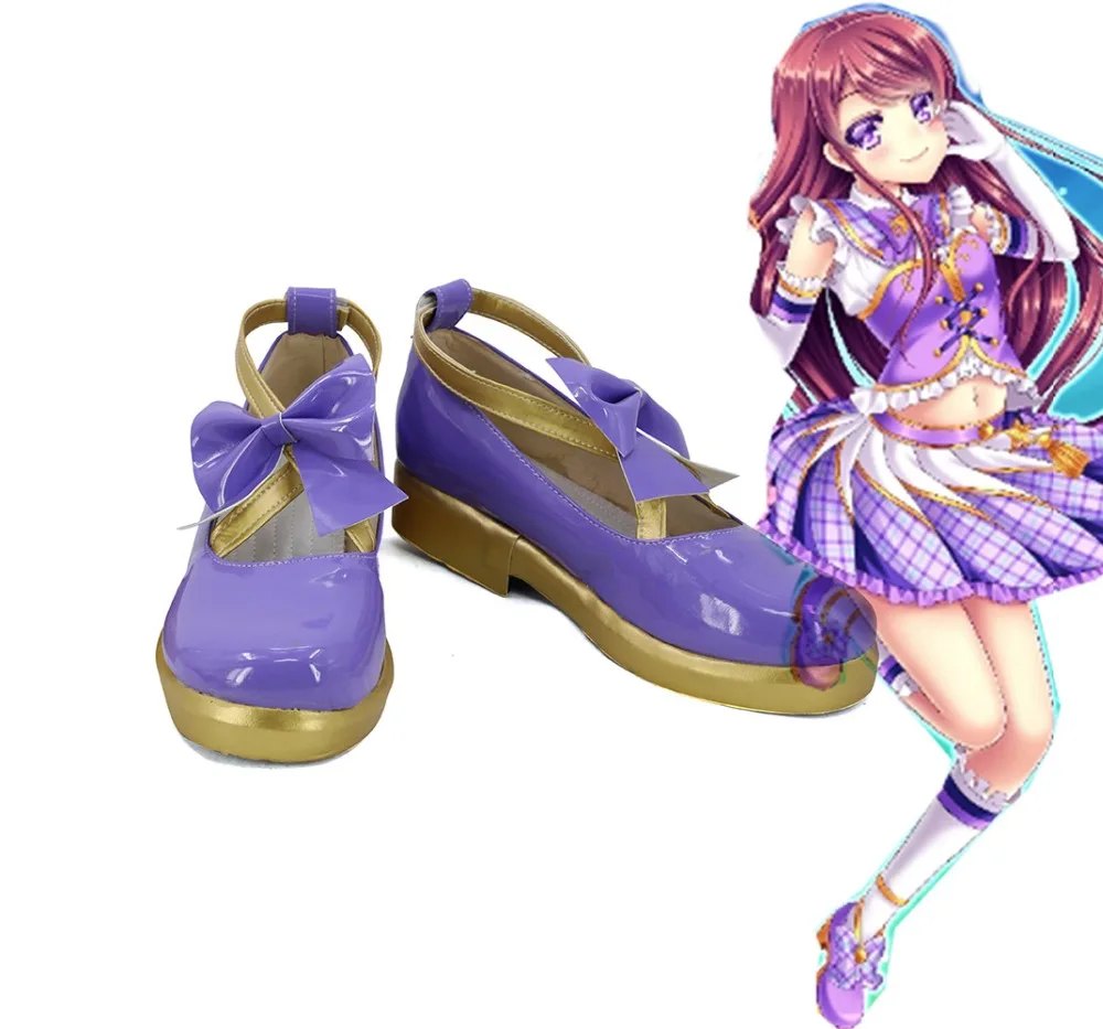 

Aikatsu Idol Activity Shibuki Ran Cosplay Shoes Purple Boots Custom Made