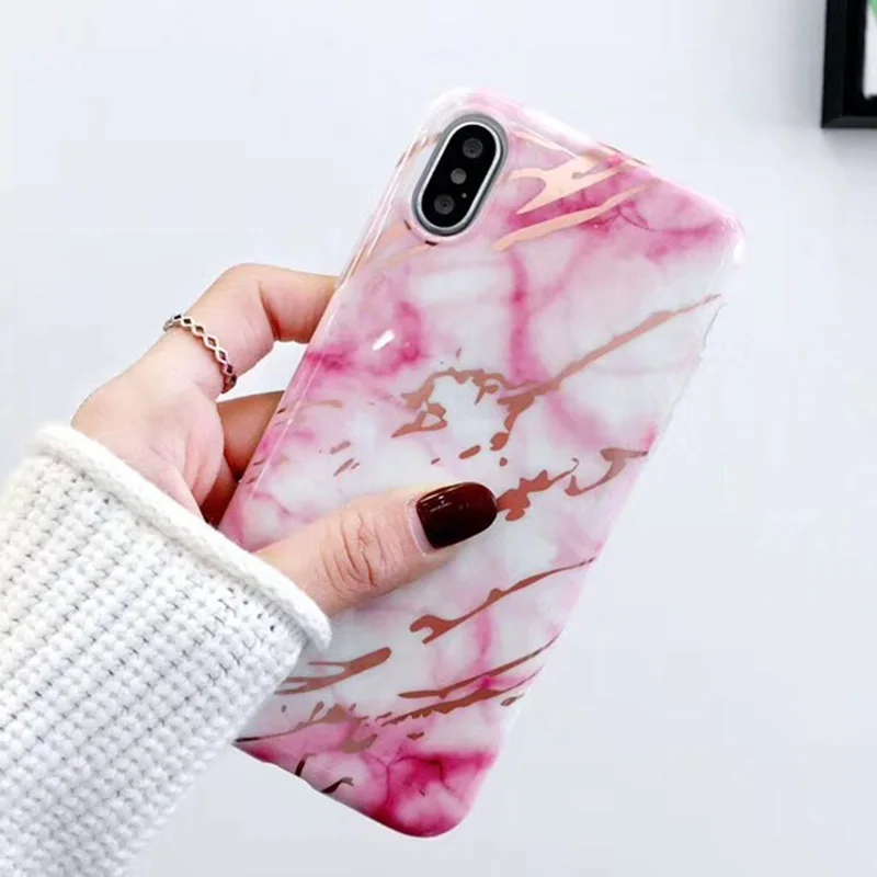 KMAX чехол для iPhone X XS 6 6S 7 8 Plus телефона в европейском стиле мраморный все включено мягкий силикон IMD задняя крышка Iphone plus.