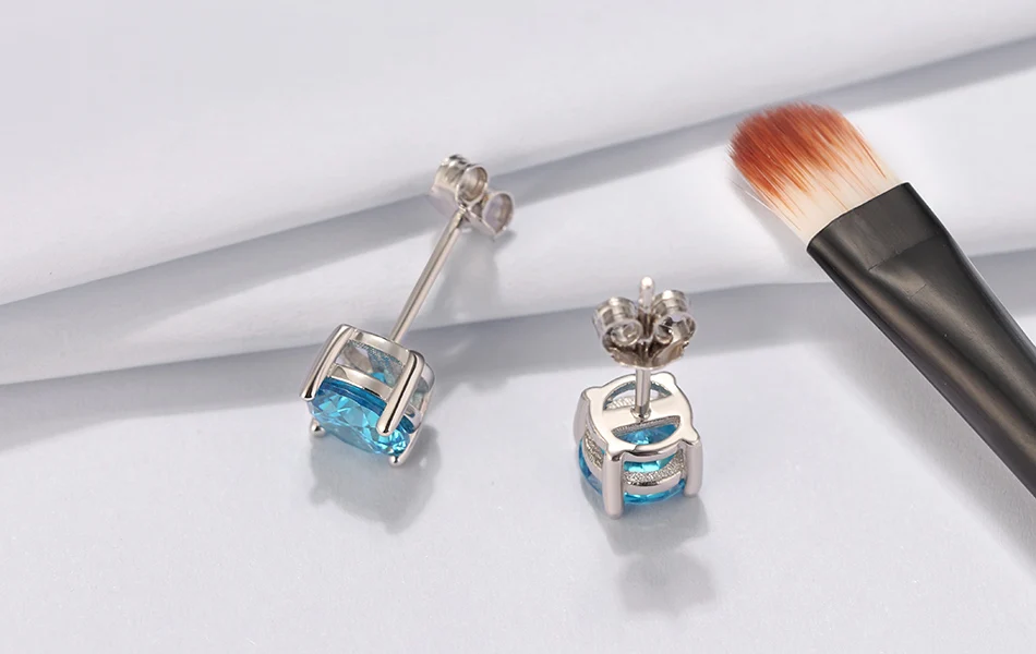 ORSA JEWELS, 12 цветов, серьги-гвоздики с камнем по месяцу рождения для женщин, 925 пробы, серебряные серьги с зубцами, Установка AAA кубического циркония, ювелирное изделие SE84