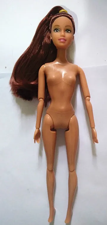 30 см черная Коричневая кожа bjd кукла с 11 подвижными Соединенными густыми волосами