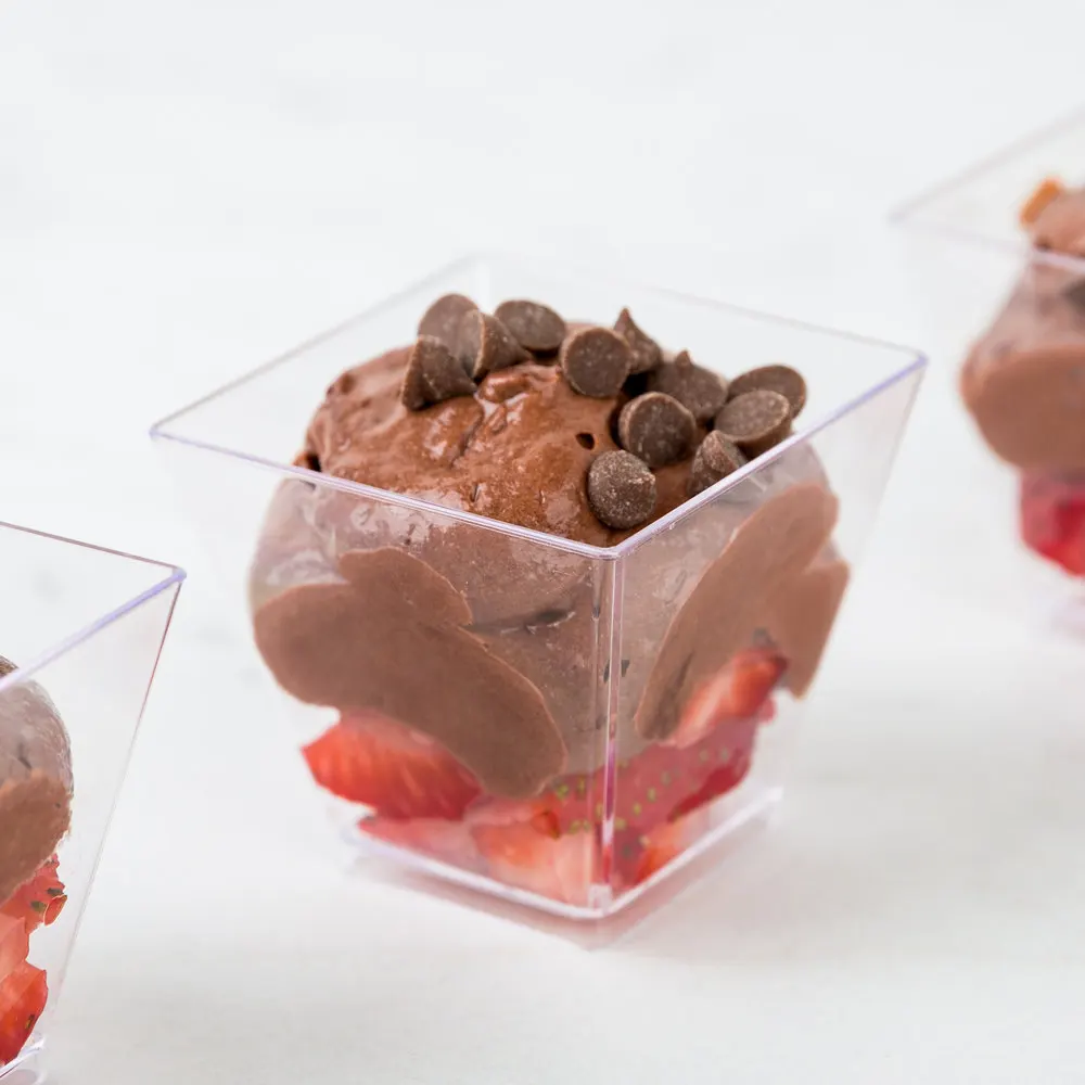 100 шт./лот 2 унции жесткая пластиковая одноразовая прозрачная чашка для десерта с