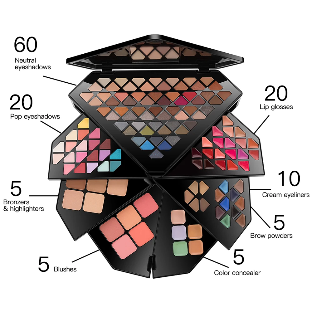 S.f. R цветные профессиональные Многослойные складные наборы для макияжа 130 цветов