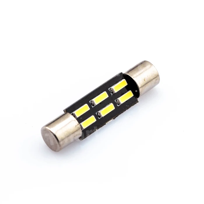 100x T6.3 4014 6LED C5W гирлянда лампы 28 мм внутренней отделки автомобиля света двери Купол