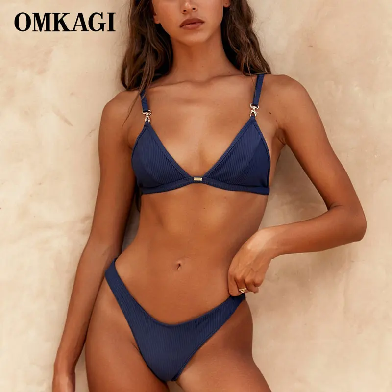 Бренд OMKAGI, Одноцветный комплект бикини, купальник, женский купальник, пуш-ап, бикини, Femme, сексуальный бандаж, купальник, бикини